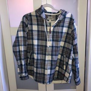 L.L. Bean Plaid Zip Up Sweatshirt